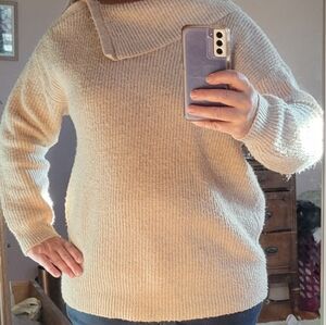 Lane Bryant Cream Cowl Neck Sweater